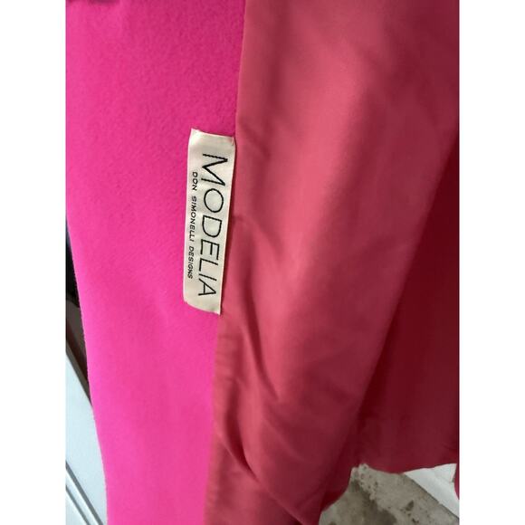 Vintage Hot Pink Wool Coat Original Buttons Mod Union Made USA 60s Kennedy RARE - Picture 11 of 12